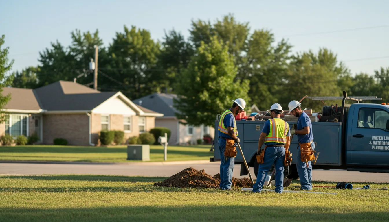 Residential water line and bathroom plumbing service in Bartlett, KS